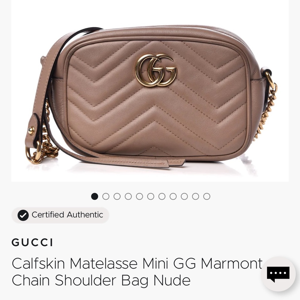 Gucci “GG Marmont Mini Shoulder Bag” in Dusty Pink Leather - Picture 11 of 11